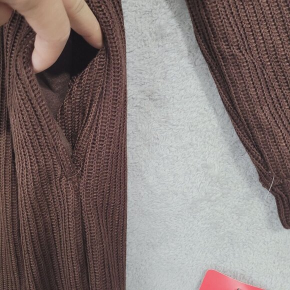 NEW Mondetta EcoVero Brown Collared Long Sleeve Dress M Sustainable// 25CT - Picture 8 of 9